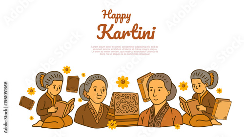 group of indonesian women sitting and reading books for kartini day celebration