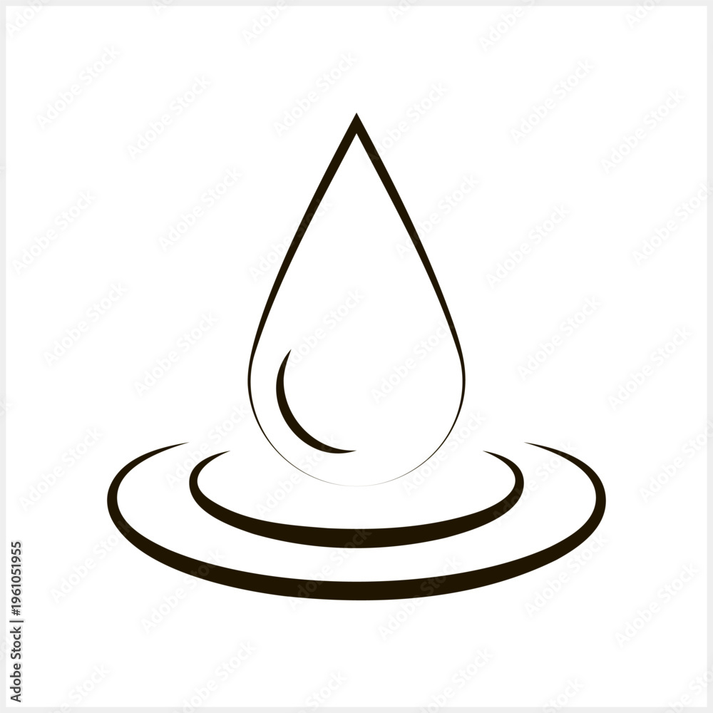 Fototapeta premium Water drop icon. Rain outline clipart. Vector stock illustration