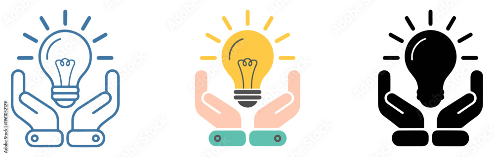 Fototapeta premium light bulb icon set collection