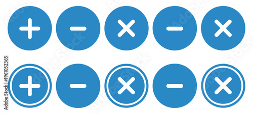 calculator math symbol icon set