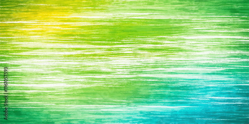 Abstract green watercolor and blue sea waves merge in a flowing grunge texture design featuring a bright nature backdrop of light and motion