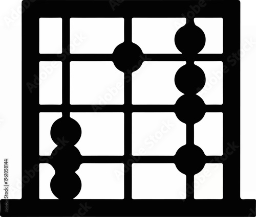 Abacus illustration showing the concept of calculation and mathematics.