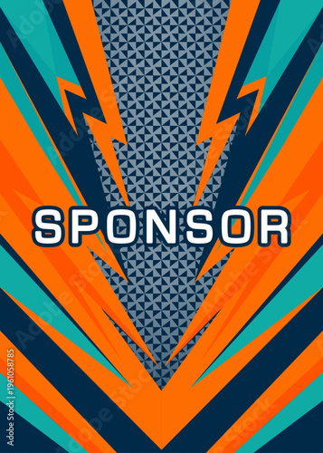 Dynamic Abstract Sports Jersey Vector Sublimation Background, Sport Apparel Print Template Design.