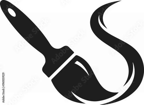 Paintbrush stroke illustration, artistic design for creative projects.