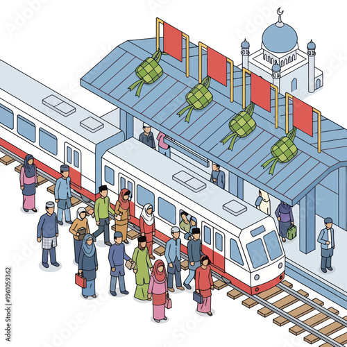 People Waiting at Train Station Platform.