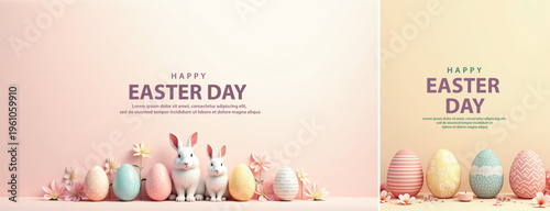 Elegant easter day background, Decorative happy easter day background for website, social media template
