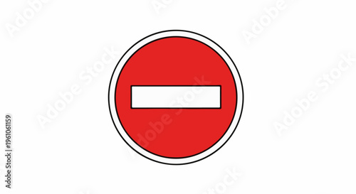Red circular sign with a white horizontal rectangle, signifying prohibition