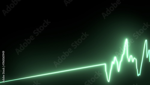 luminous line chart for market trends and volatility in financial business markets, success, analysis, stock prices, trading, business, risk management,  broker, investment, trading, value, ECG, green