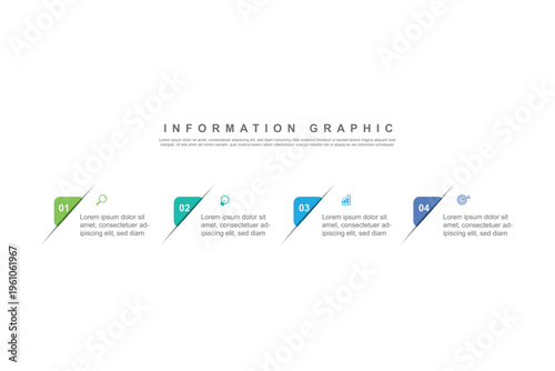 modern design template banner infographic. 4 step process information or presentation with icons
