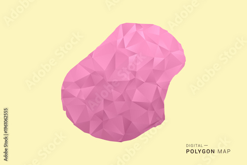 Nauru Map - Low poly polygon map design in soft pink pastel gradient on beige background, modern minimal geometric style, clean digital vector illustration.