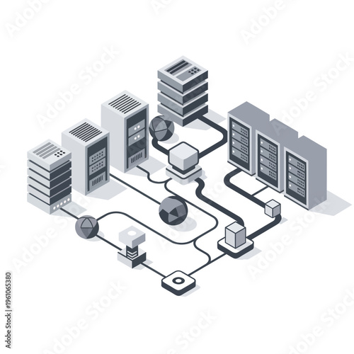 Data Center Servers and Network Infrastructure.
