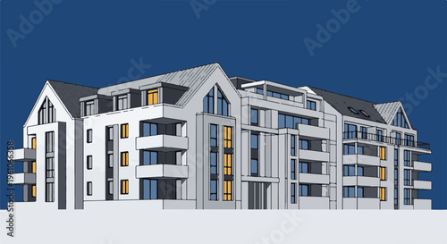 Modern apartment building with multiple balconies and large windows (1)