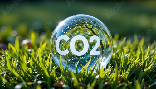 Captivating co2 bubble reflecting nature outdoors macro photography green environment close-up environmental awareness
