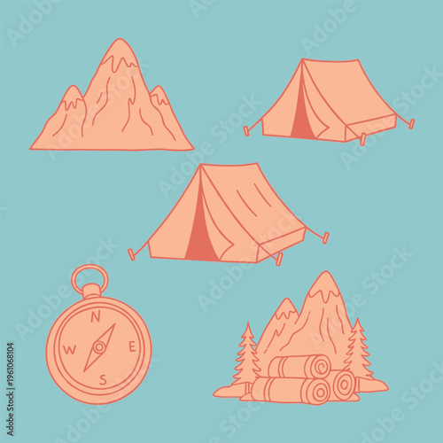A minimalist compass illustration on a blue background, conveying a sense of direction and adventure.