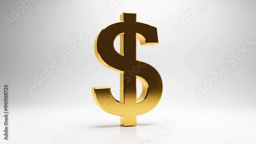 Gleaming golden dollar symbol on a clean, bright backdrop