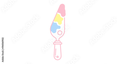 Colorful palette knife for painting.