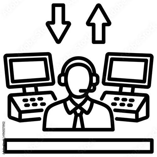 Dispatch Center Icon vector Illustration For Design.