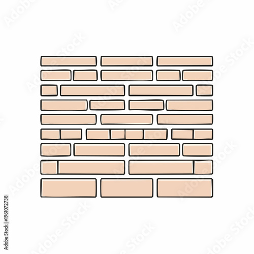 Firefly stones form a brick wall with a masonry pattern on the surface in an outline illustration.