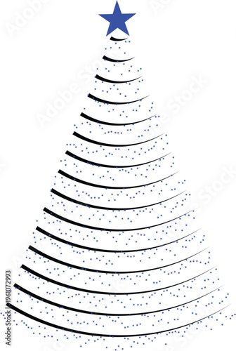 Minimal christmas tree line design festive holiday decoration
