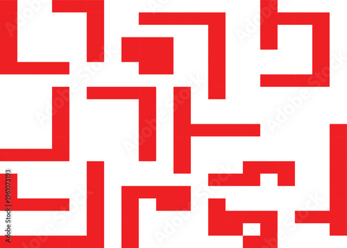 Abstract red geometric pixel square modern design background