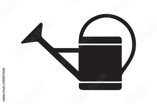 Watering can icon silhouette for garden irrigation and plant care vector
