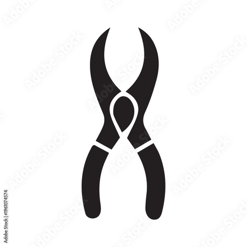 Garden pruning shears icon silhouette for trimming and horticulture vector

