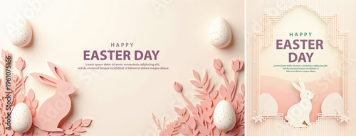Elegant easter day background, Decorative happy easter day background for website, social media template
