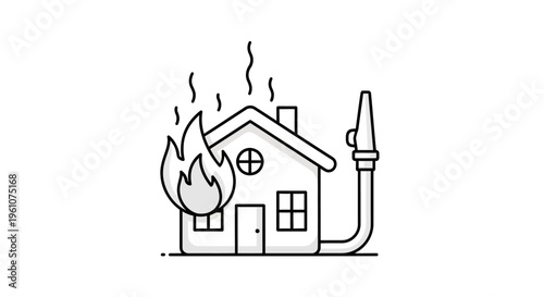 House on Fire Burning Rapidly Outside.