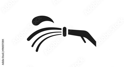 Black and white hand gesture icon.