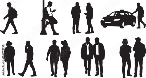 Black silhouette of a mysterious ninja warrior carrying two crossed sharp swords