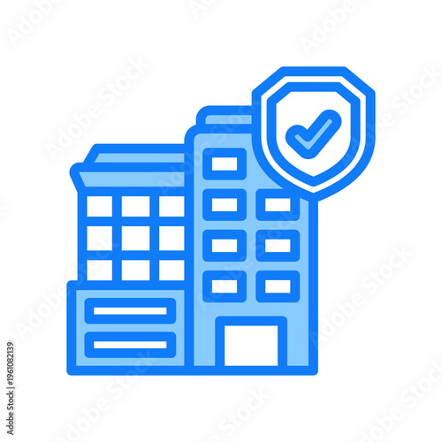 Insurance Company blue icon 