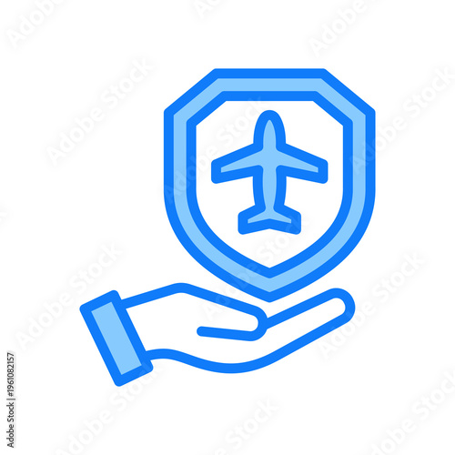 Travel Insurance blue icon 