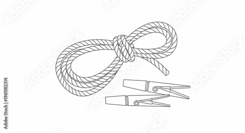 Rope and clothespins for hanging.