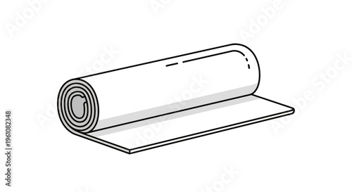 Roll of paper on flat surface.