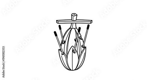 Archery Target with Arrows Stuck.