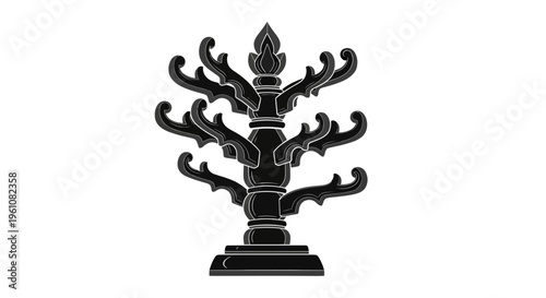 Black decorative candle holder base.