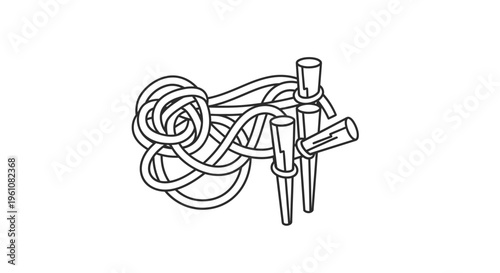 Electrical plug with coiled cord.