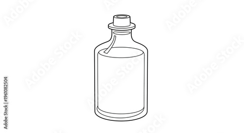 Vintage Glass Bottle With Stopper.