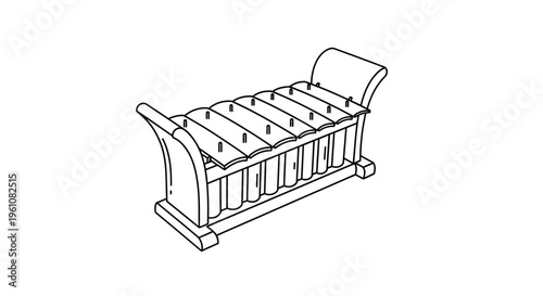 Detailed illustration of a chaise lounge.