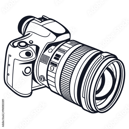 Professional digital camera with zoom lens with dslr camera