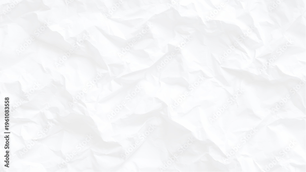 Obraz premium Crumpled white paper texture background with wrinkles and folds abstract design element