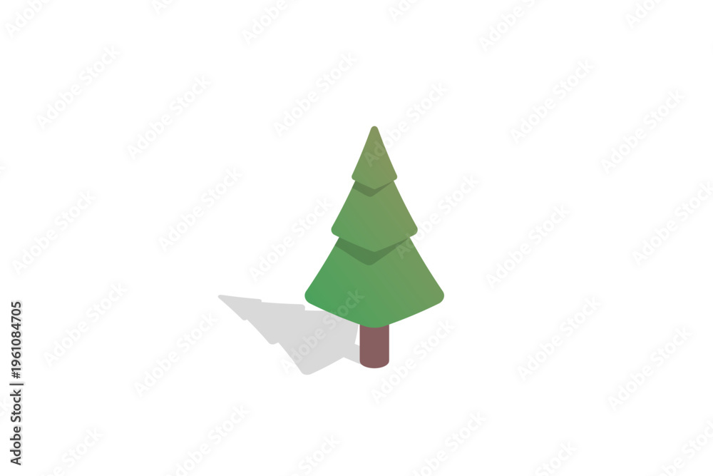 Fototapeta premium Isometric Green Pine Tree
