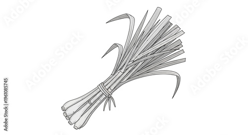 Bundle of sharp metal fishing hooks.