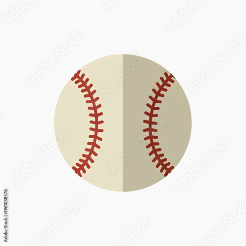 Classic Baseball Ball with Red Stitching Isolated on White