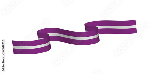 A digitally rendered ribbon displaying the lesbian pride flag colors purple and white