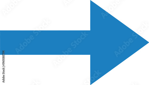 Solid blue right arrow symbol on white background