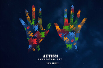 Hand drawn World Autism Awareness Day 
Autism awareness day puzzle ribbon game. Ribbon puzzles and ribbon to autism day
