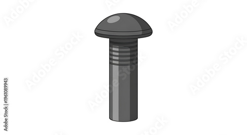 A detailed vector illustration of a metal bolt with a domed head