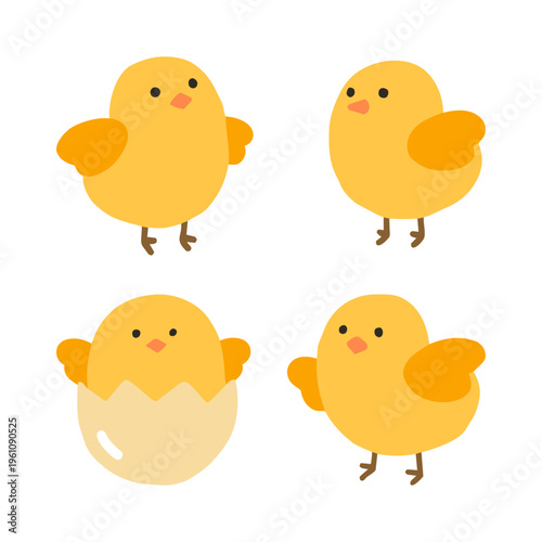 Cute Yellow Chick Character Illustration