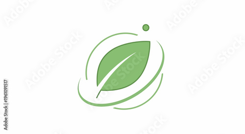Green leaf eco symbol logo design.